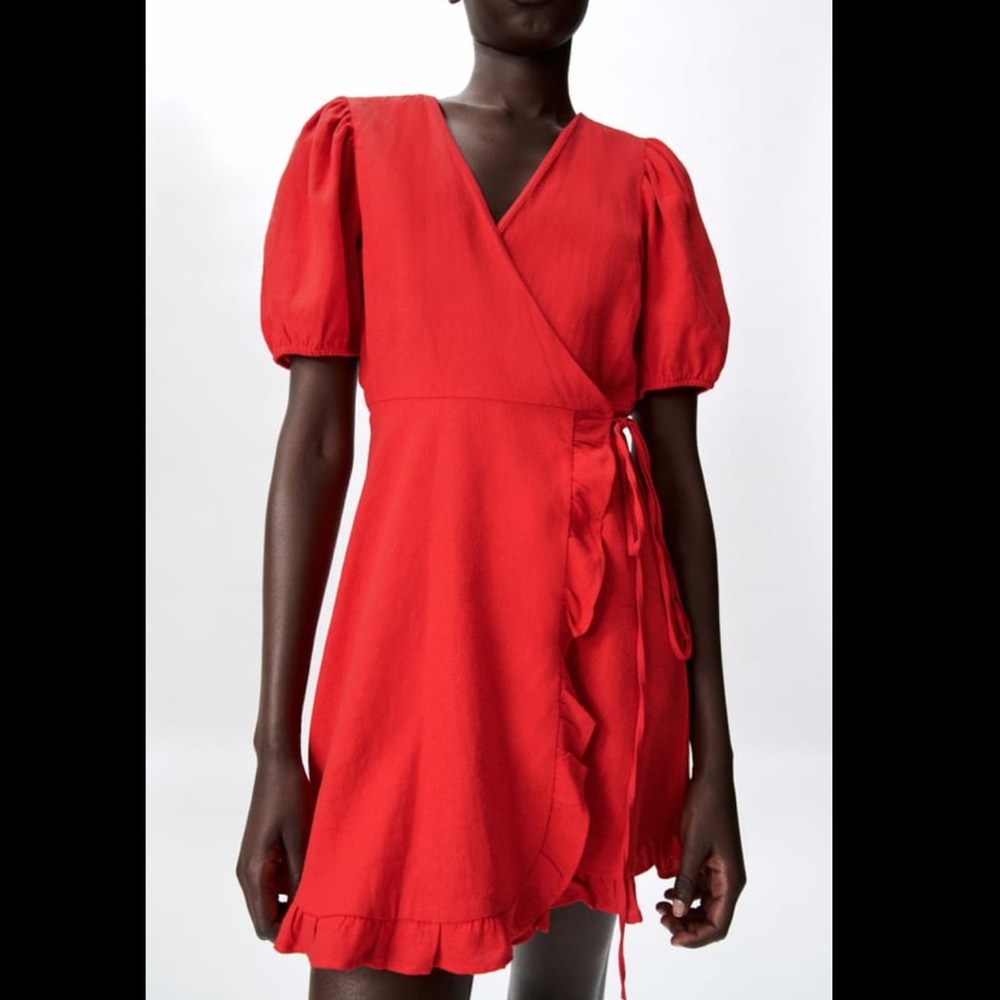 Zara linen blend dress